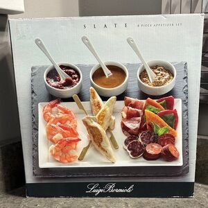 Luigi Bormioli Slate Appetizer Set - White and Gray Serveware